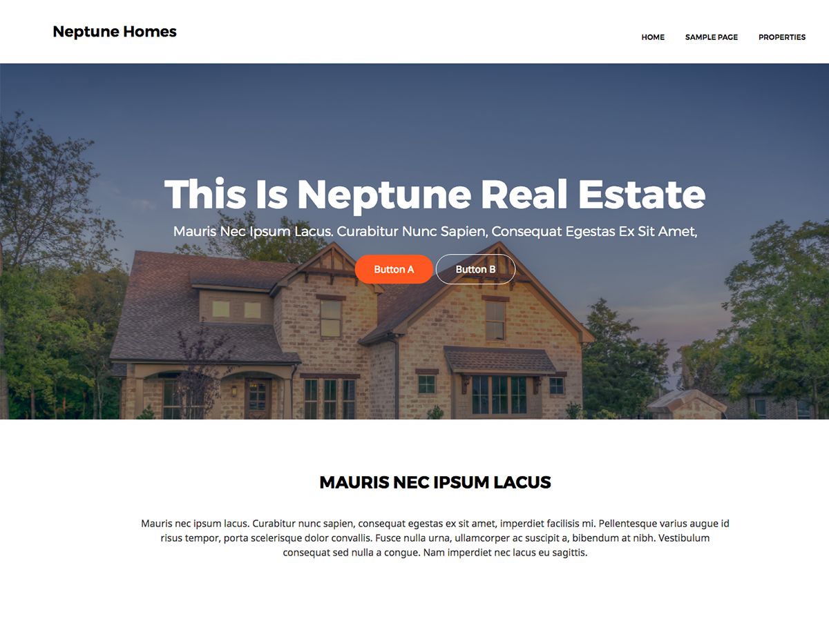 neptune-real-estate free wordpress theme