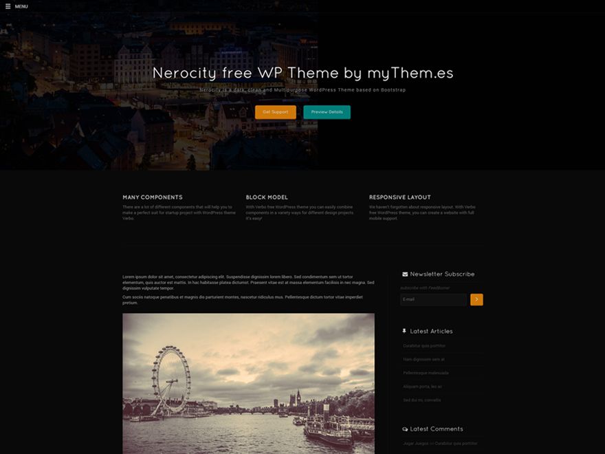 nerocity free wordpress theme