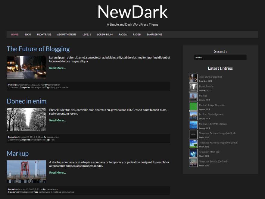 newdark free wordpress theme