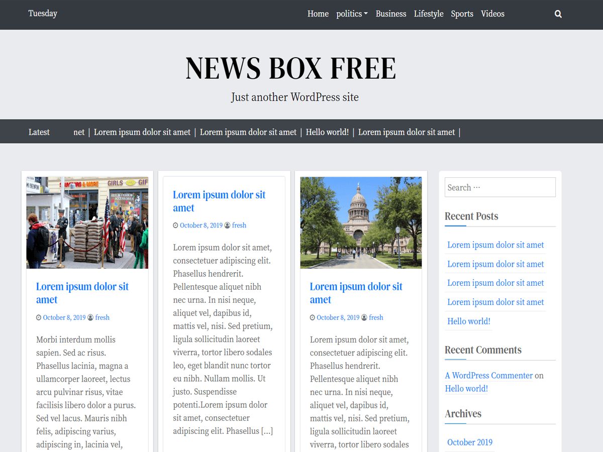 news-box-free free wordpress theme