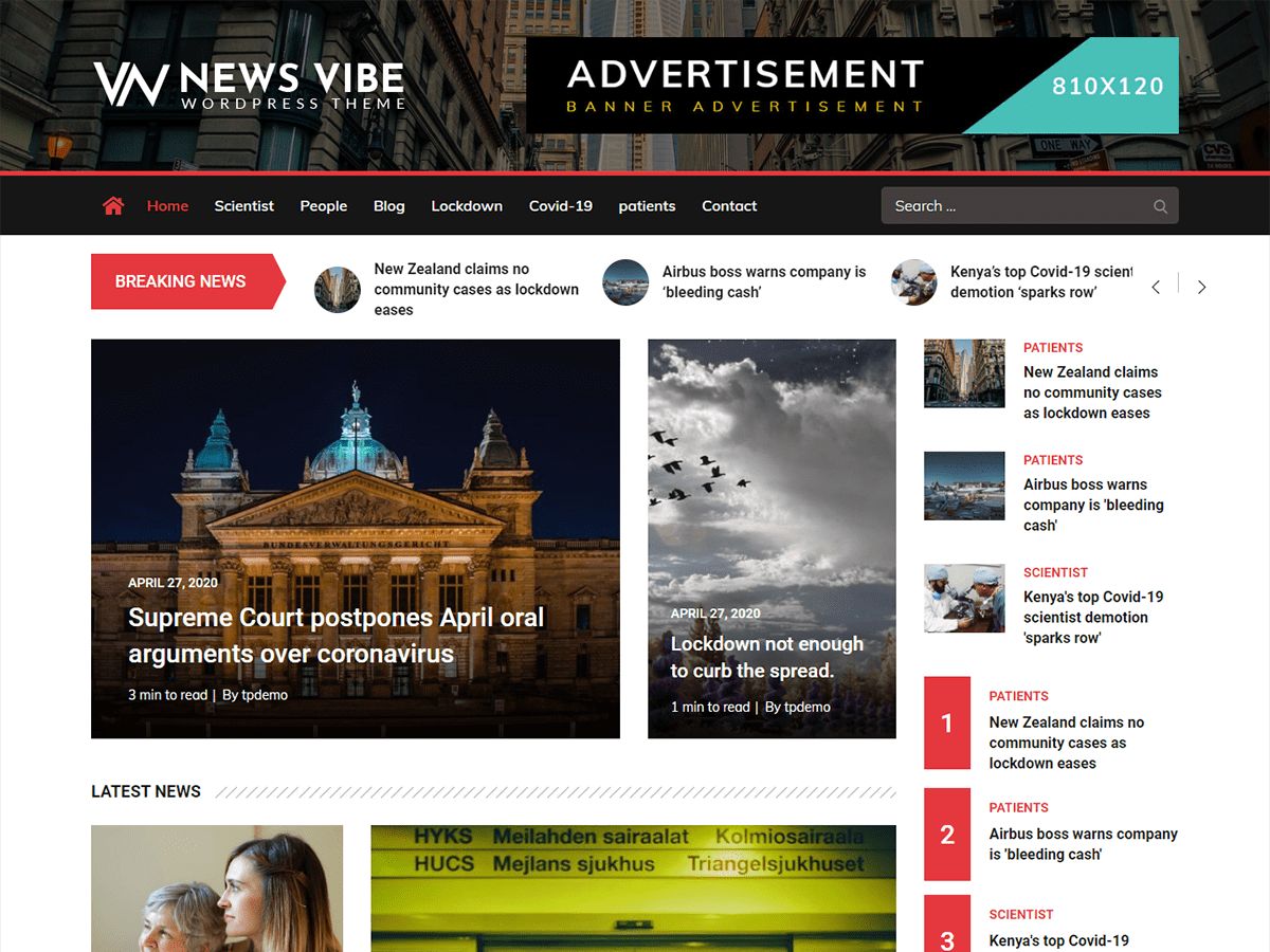 news-vibe free wordpress theme