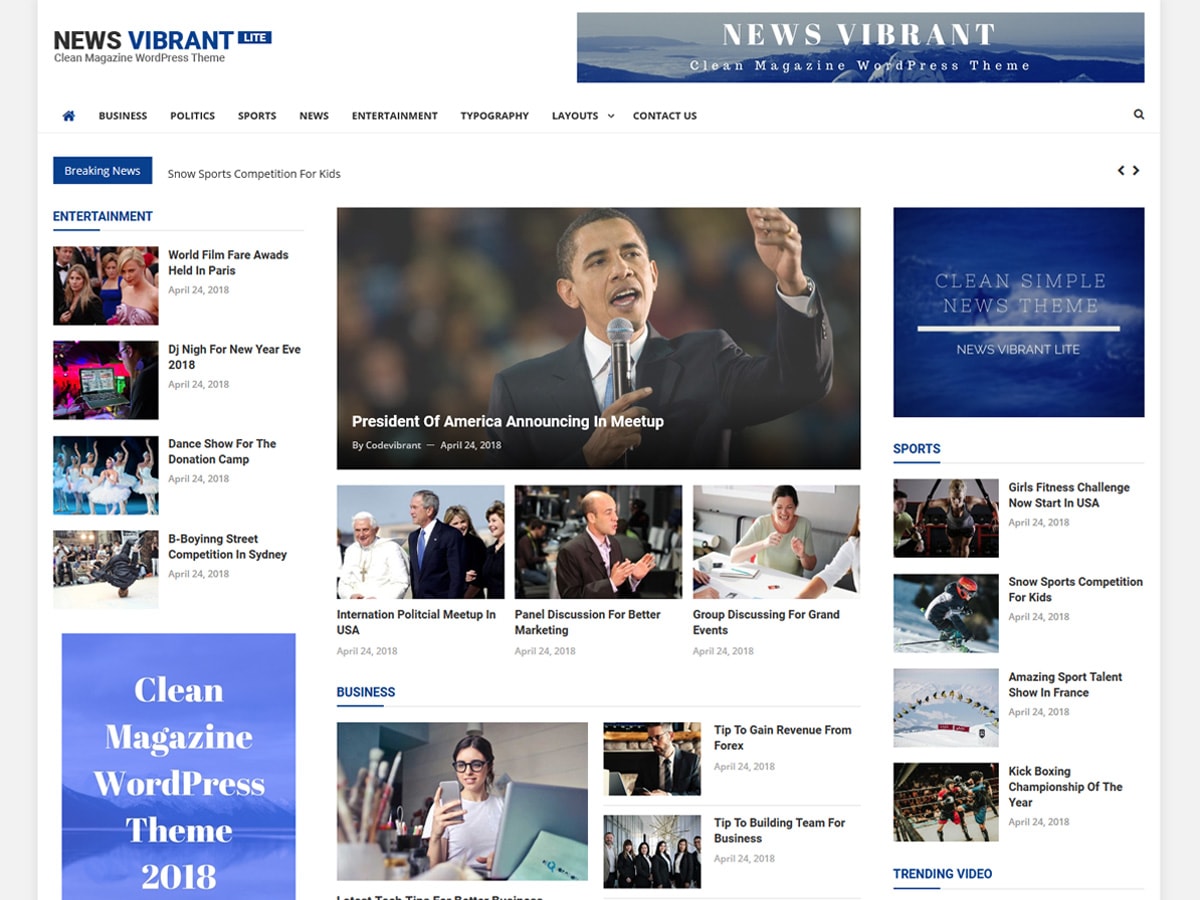 news-vibrant-lite free wordpress theme