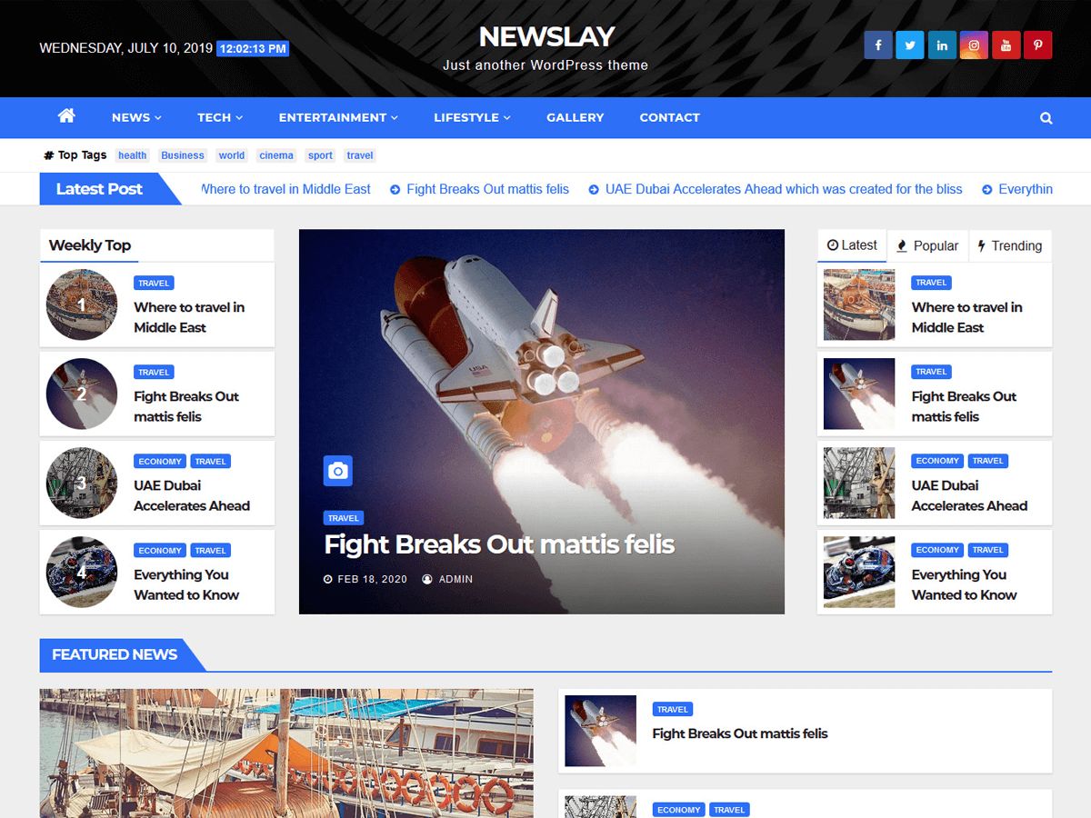 newslay free wordpress theme