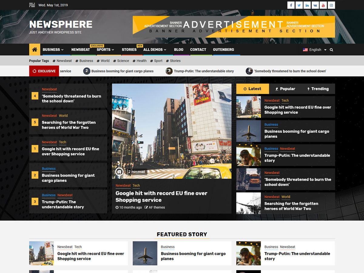 newsphere free wordpress theme