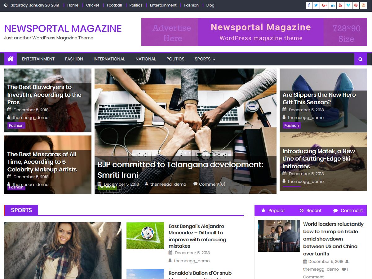 newsportal-magazine free wordpress theme