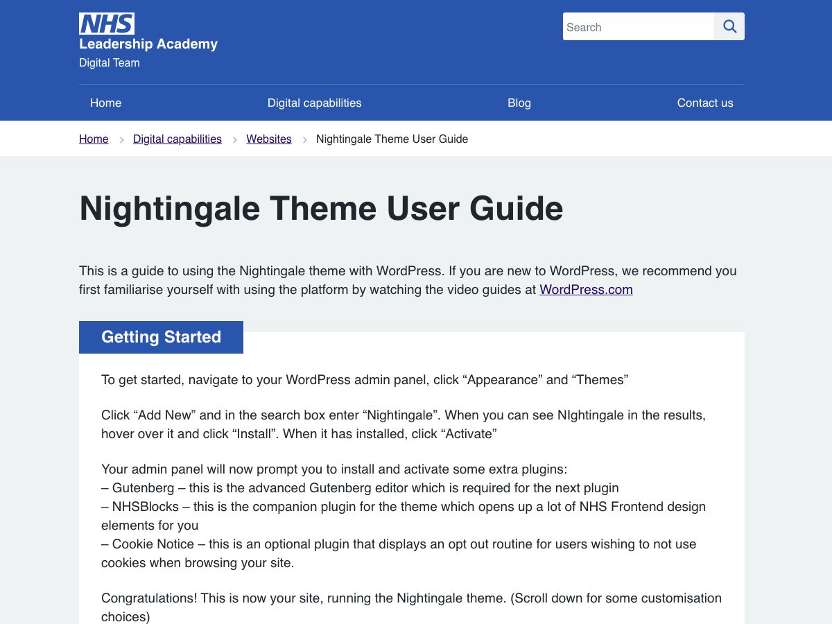 nightingale free wordpress theme