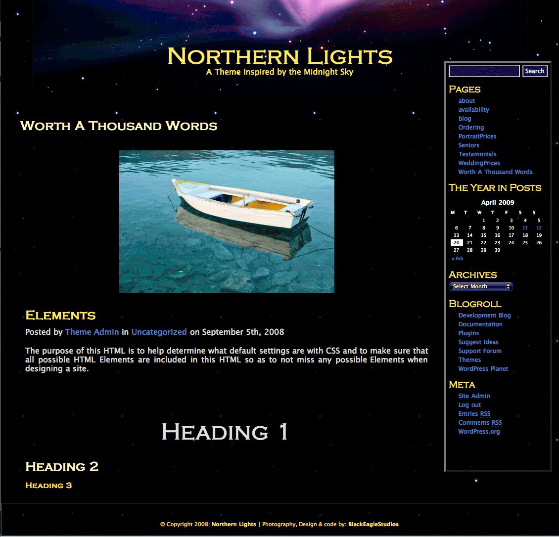 northern-lights free wordpress theme