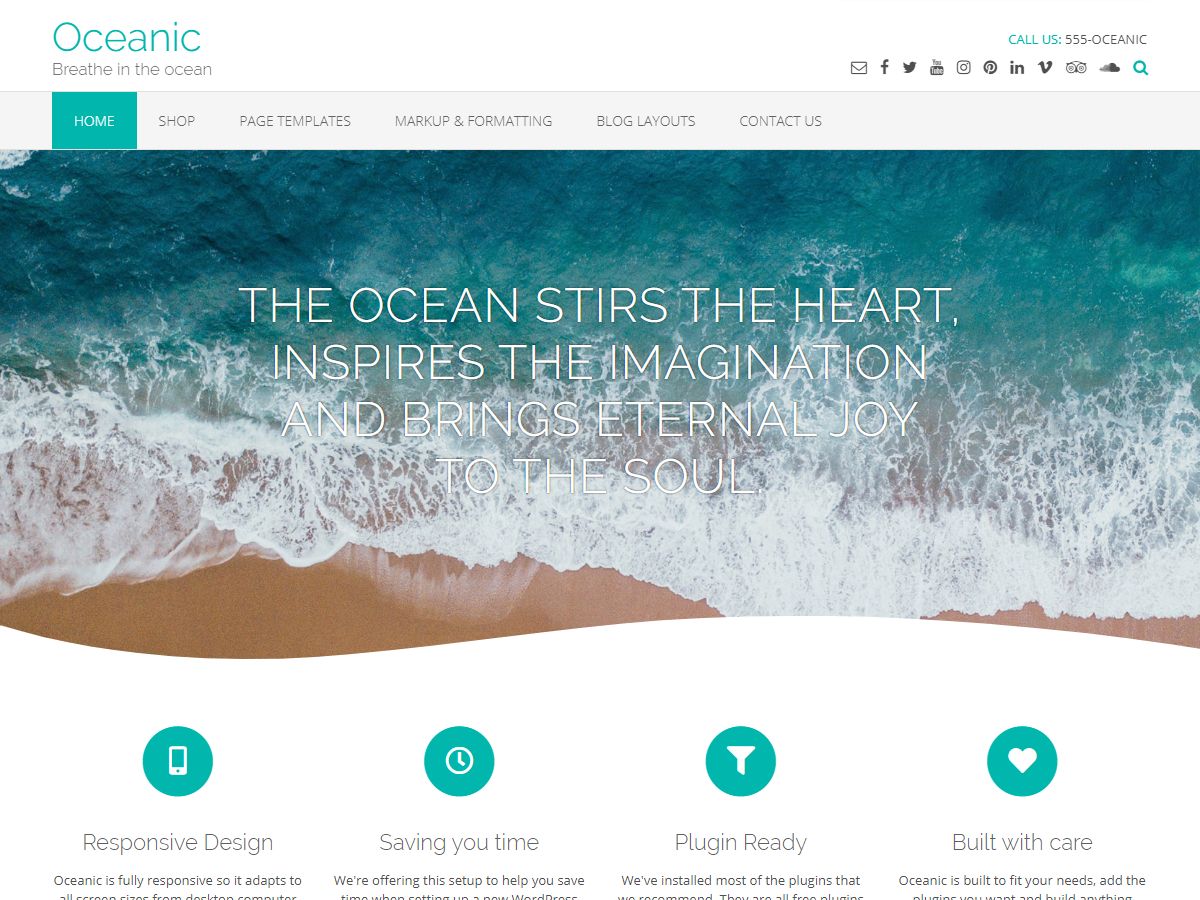 oceanic free wordpress theme
