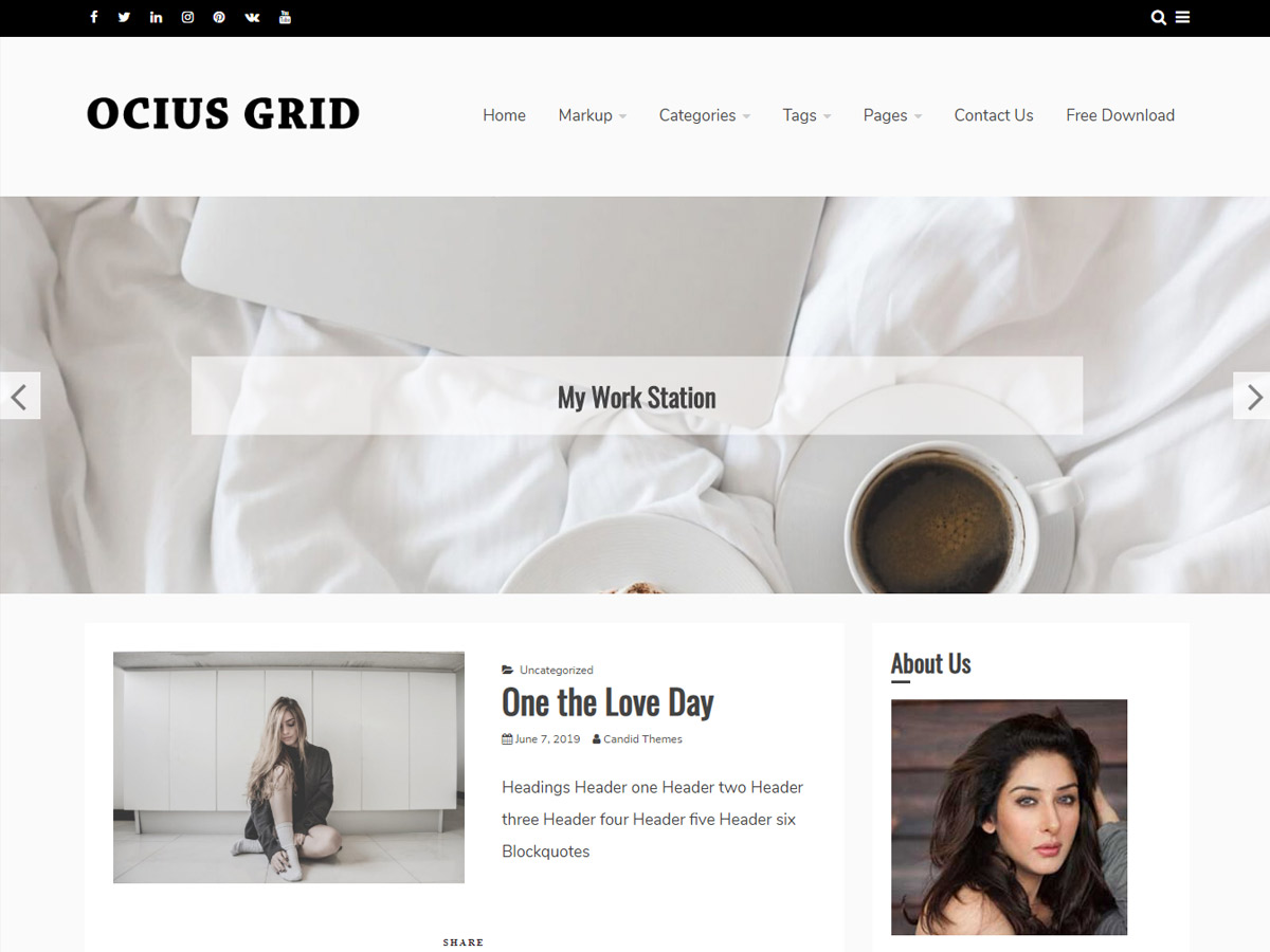 ocius-grid free wordpress theme