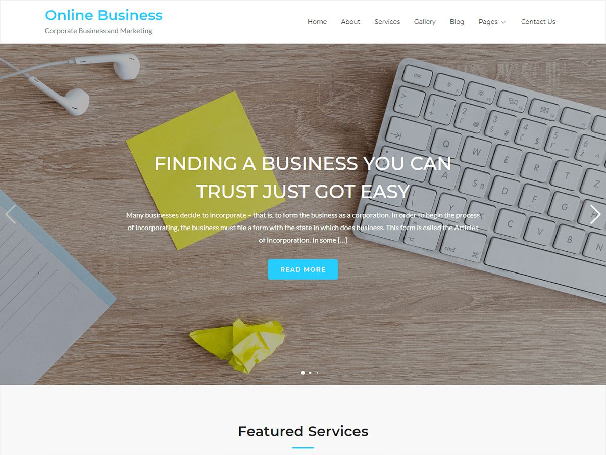 online-business free wordpress theme