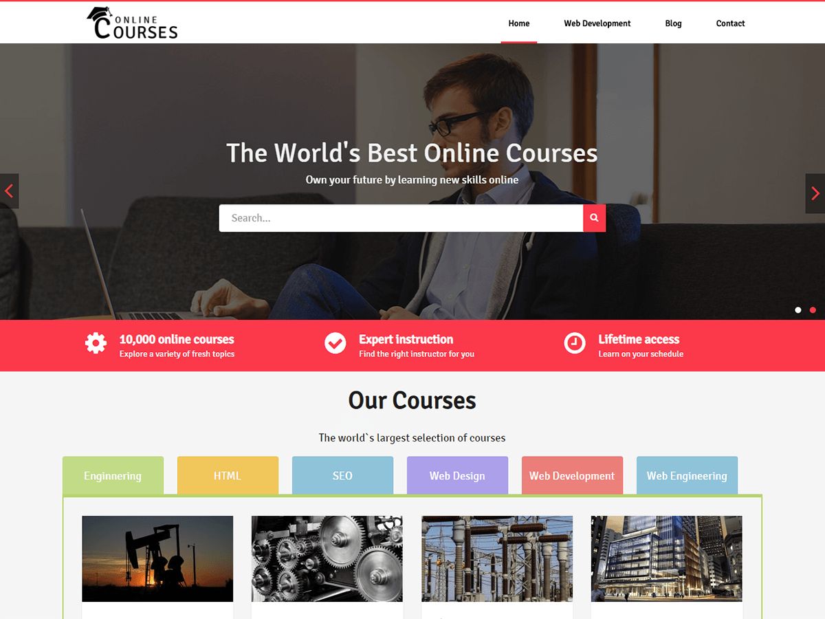 online-courses free wordpress theme