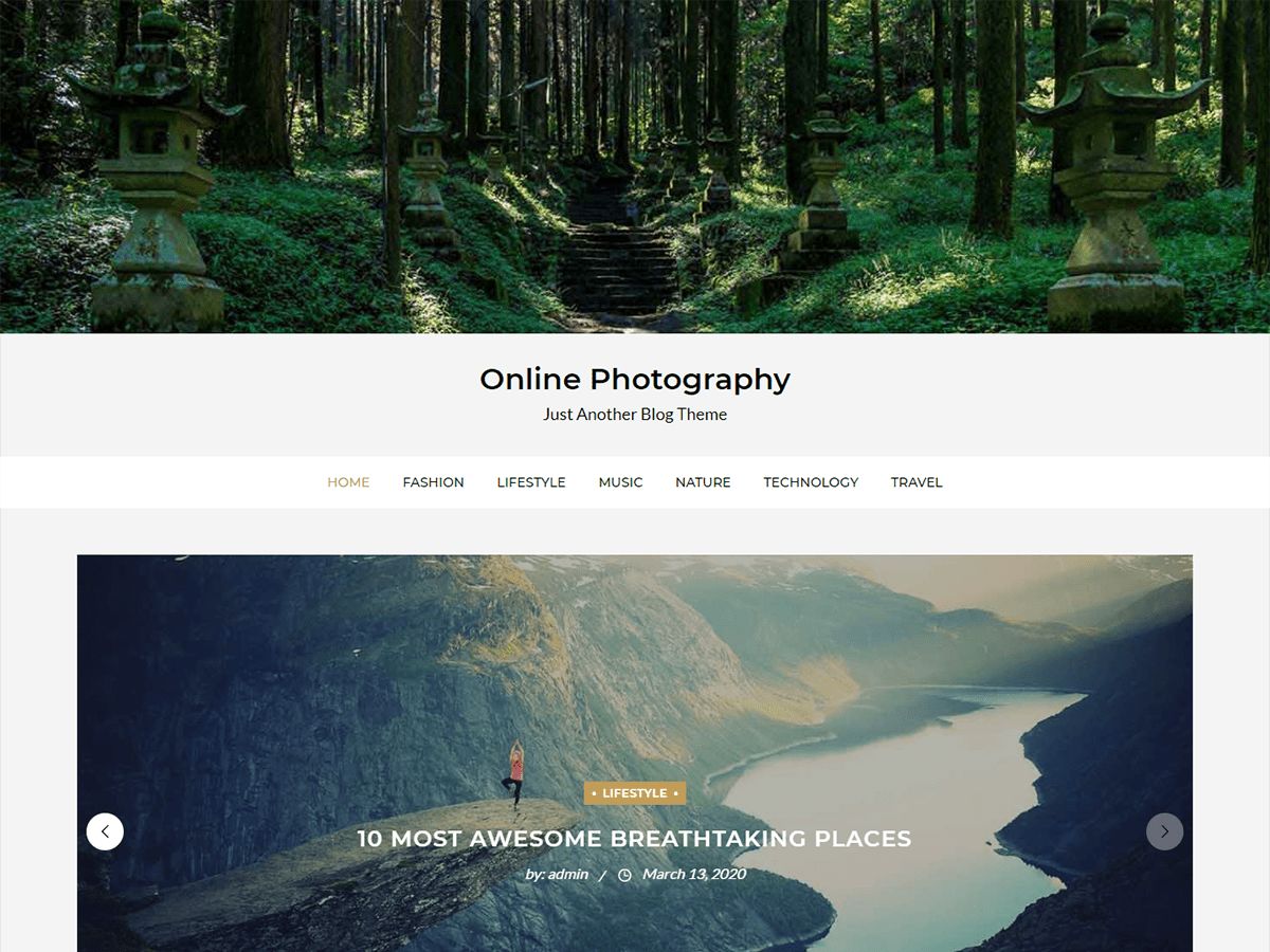 online-photography free wordpress theme