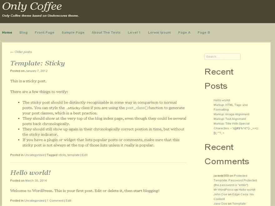 only-coffee free wordpress theme