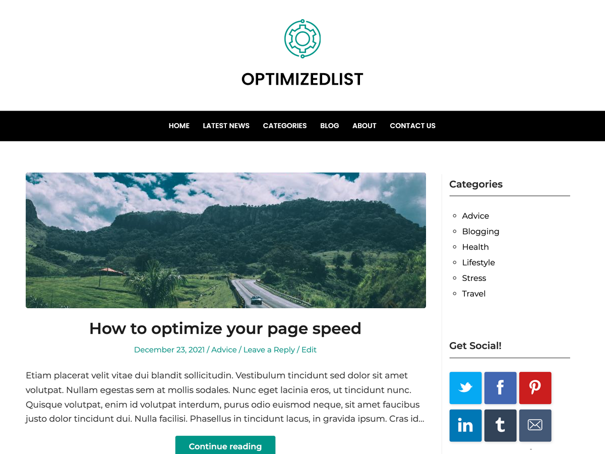 optimizedlist free wordpress theme