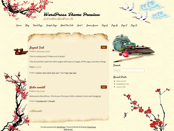 oriental-writing free wordpress theme