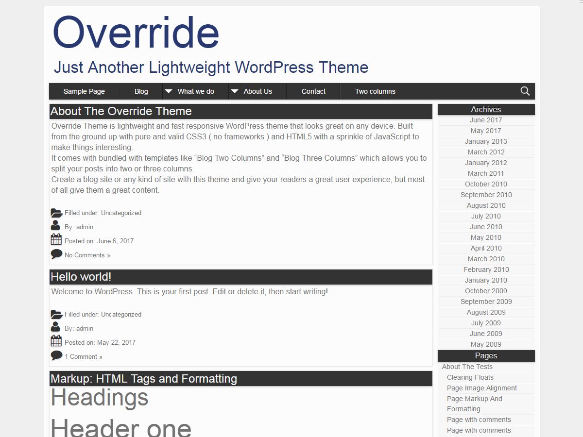 override free wordpress theme
