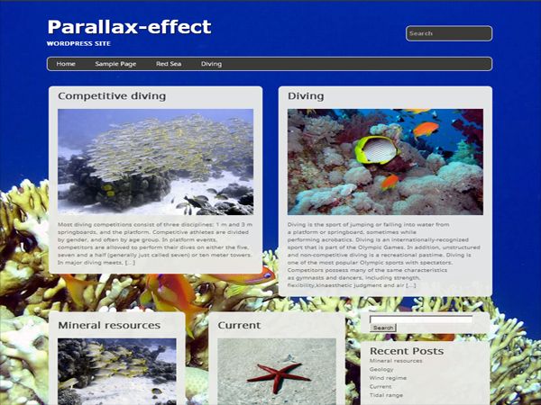 parallax-effect free wordpress theme