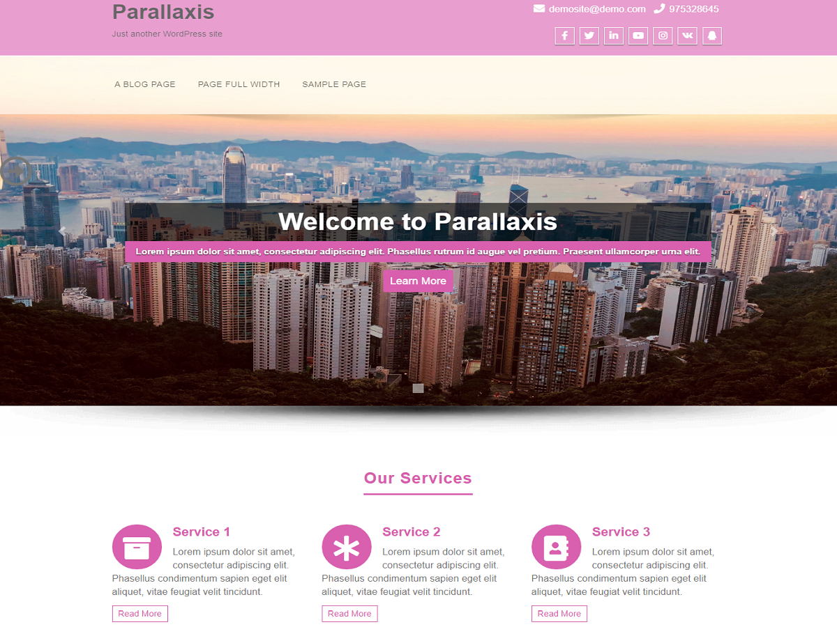parallaxis free wordpress theme