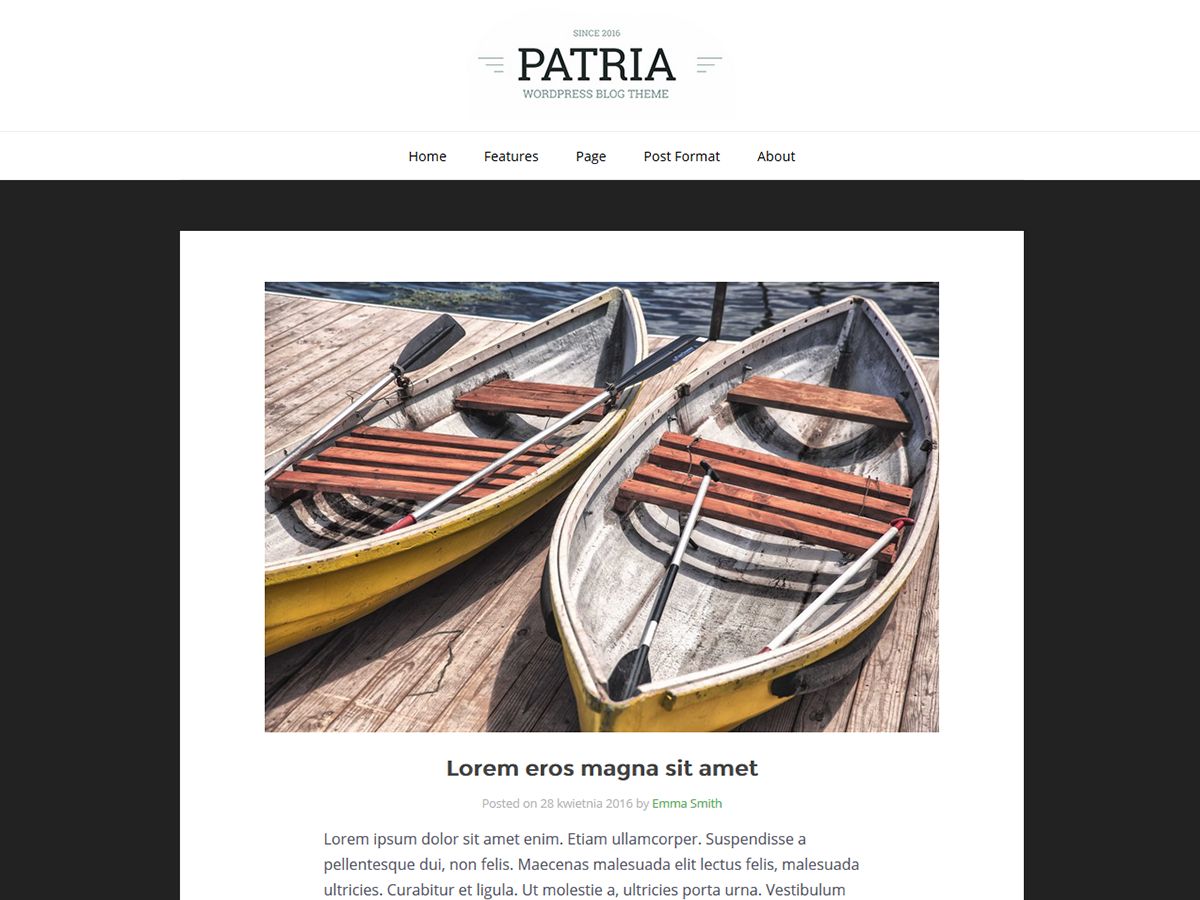 patria free wordpress theme
