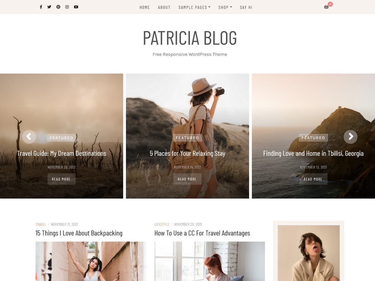patricia-blog free wordpress theme