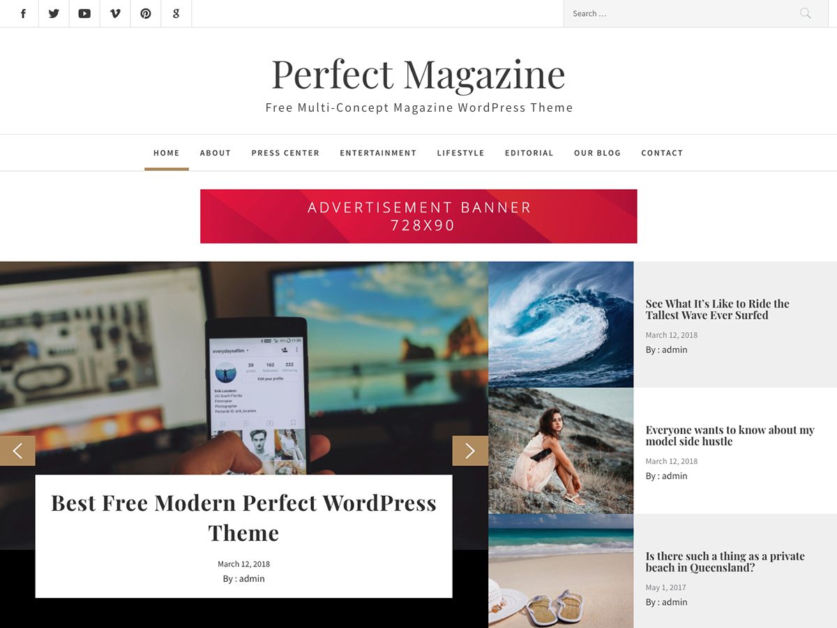 perfect-magazine free wordpress theme