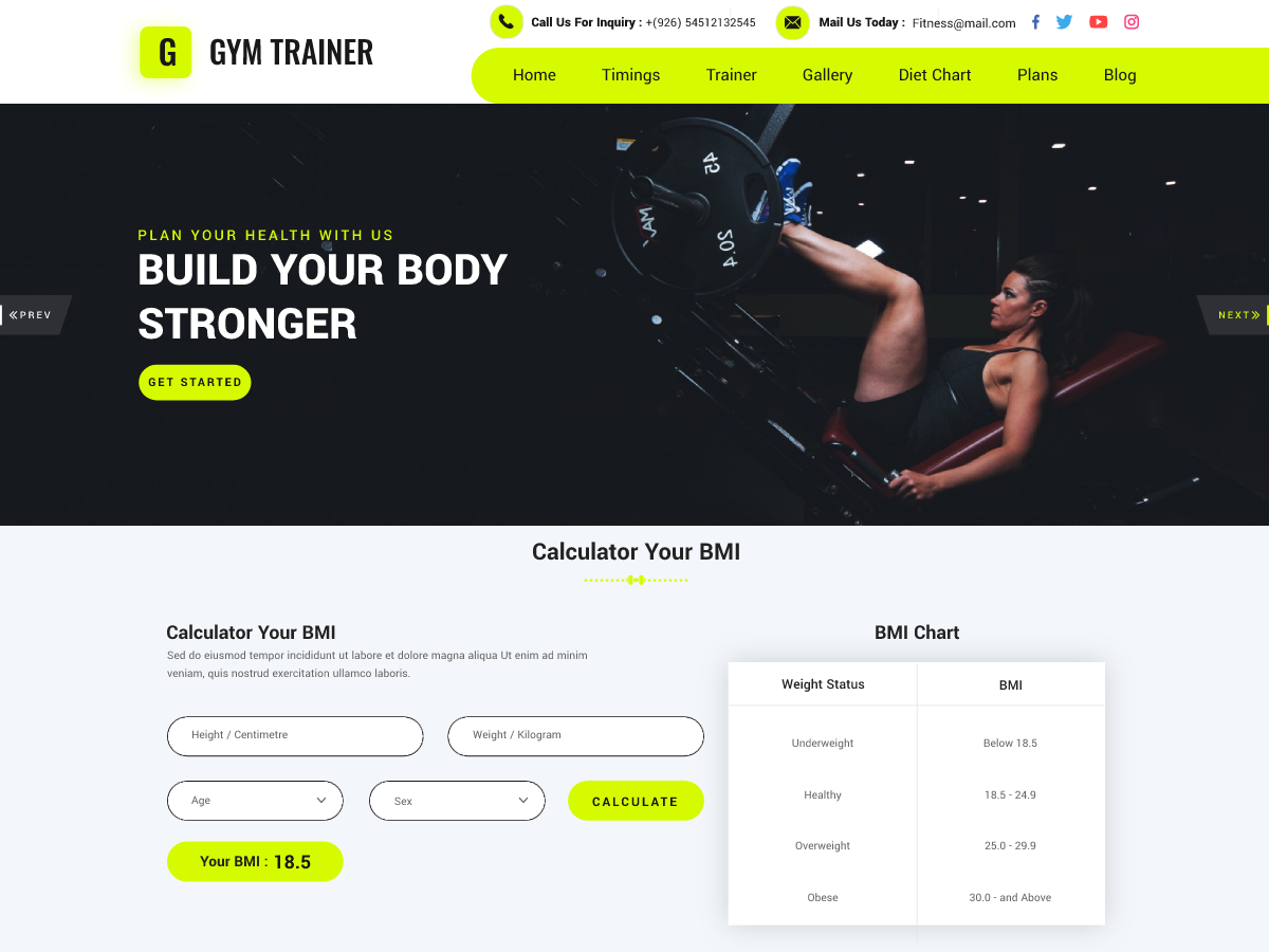 personal-gym-trainer free wordpress theme