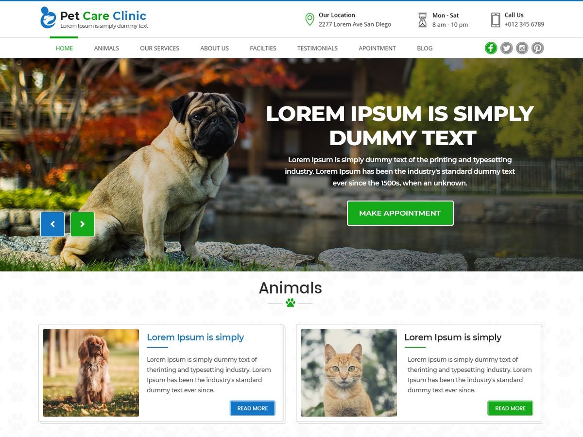 pet-care-clinic free wordpress theme