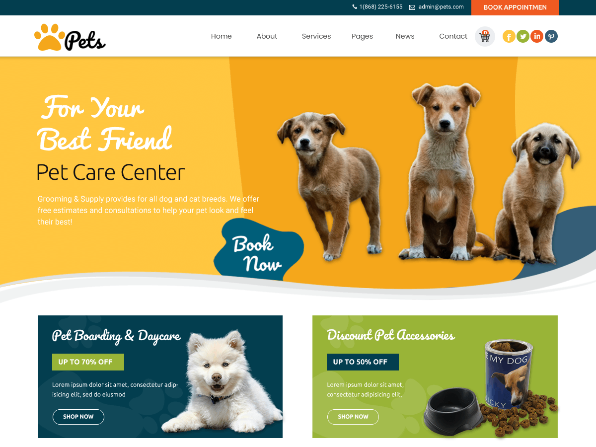 pet-care-zone free wordpress theme