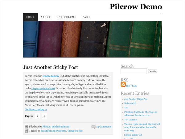 pilcrow free wordpress theme