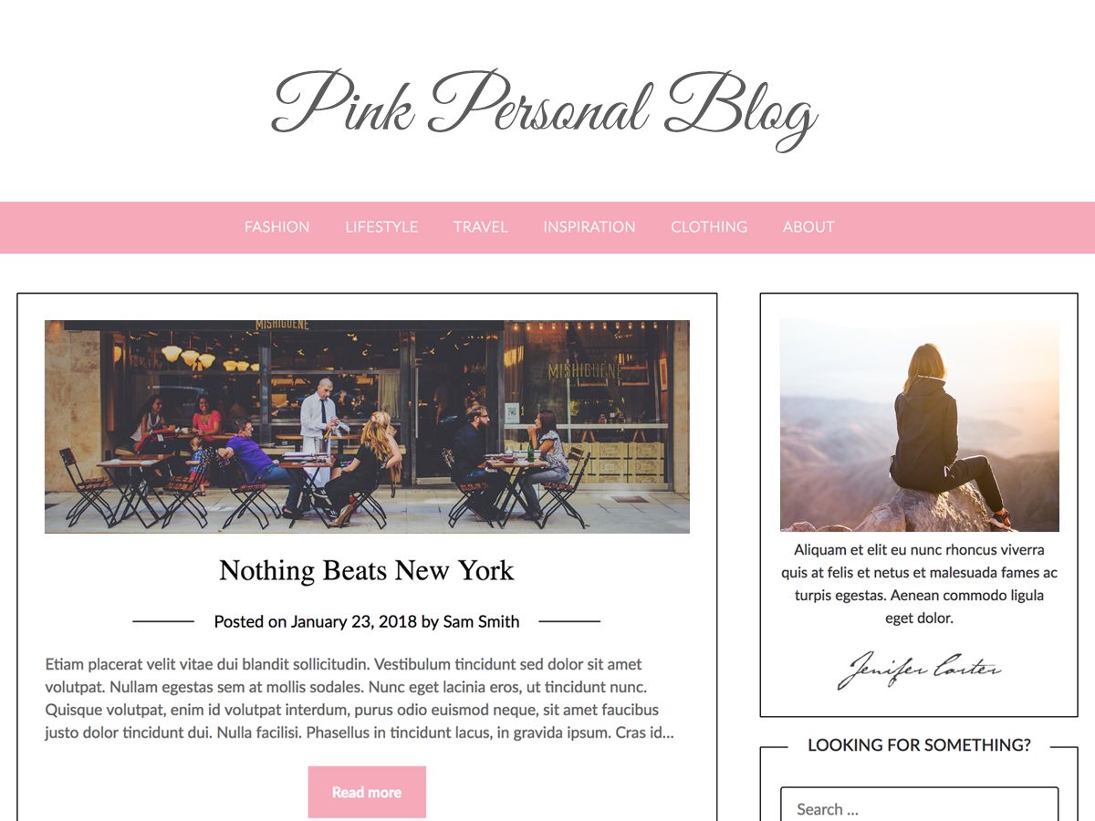 pink-personal-blogily free wordpress theme