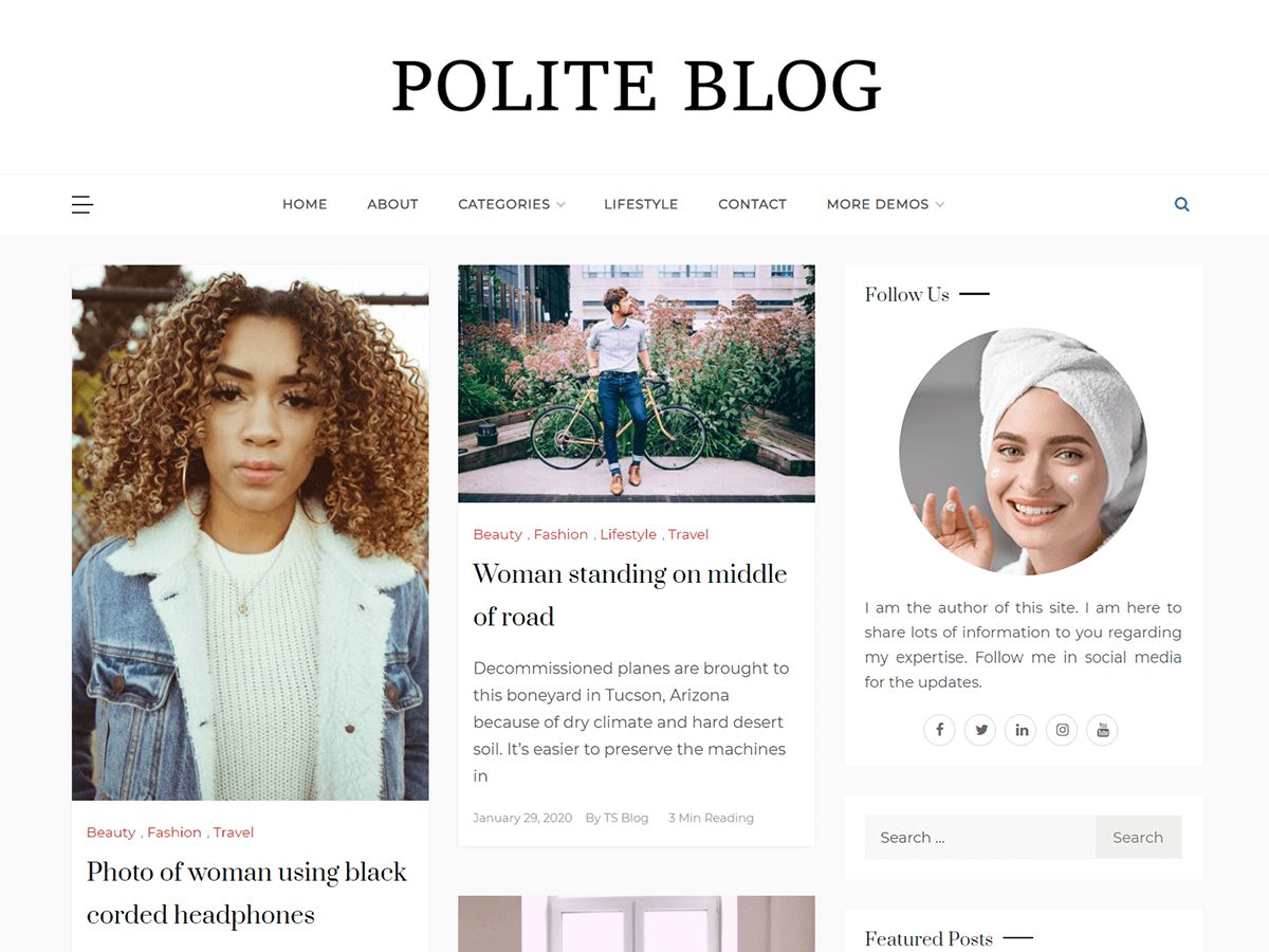 polite-blog free wordpress theme
