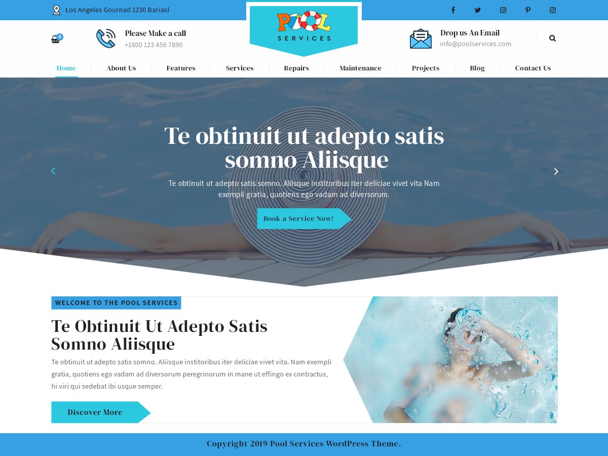 pool-services-lite free wordpress theme