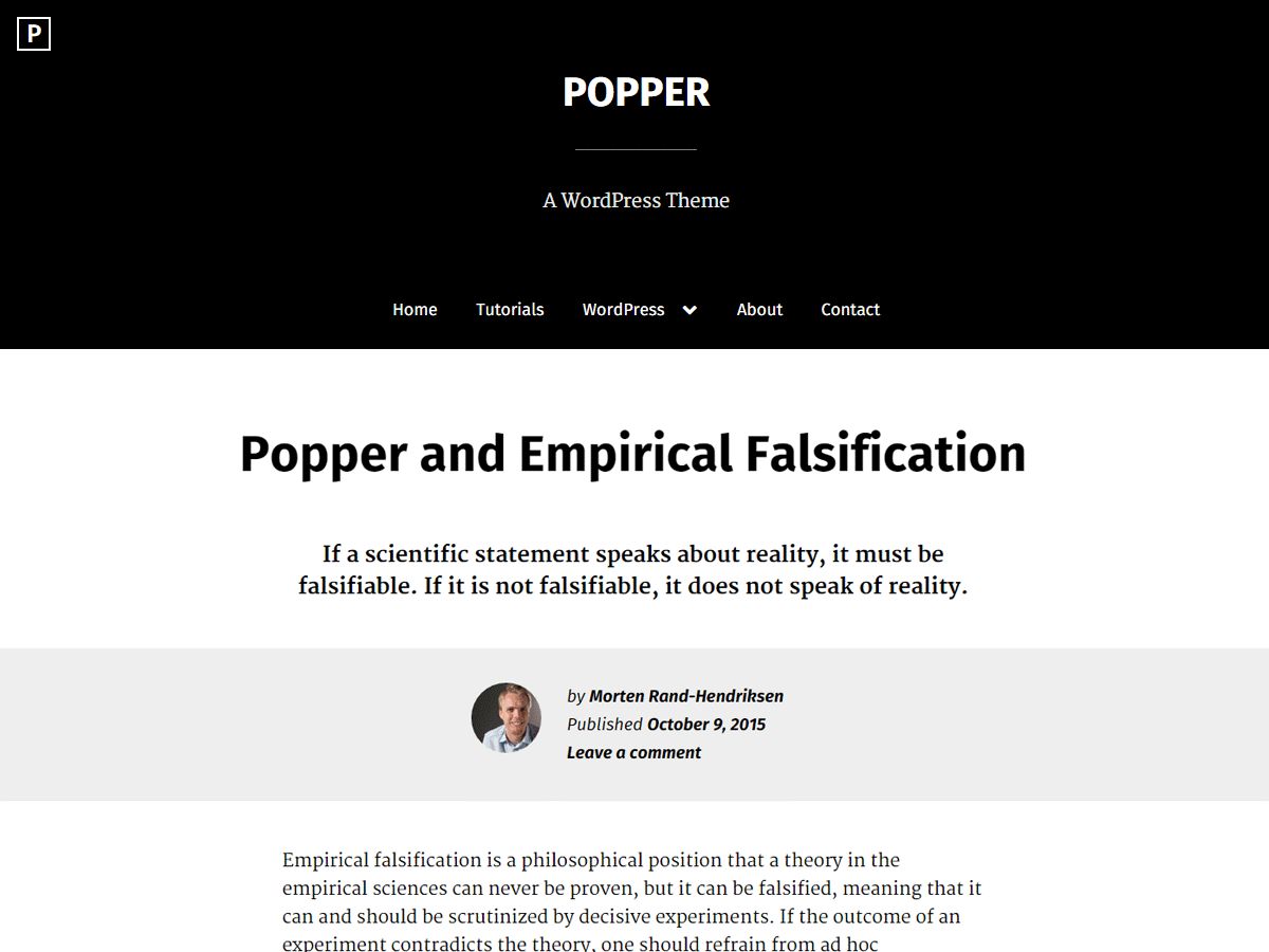 popper free wordpress theme