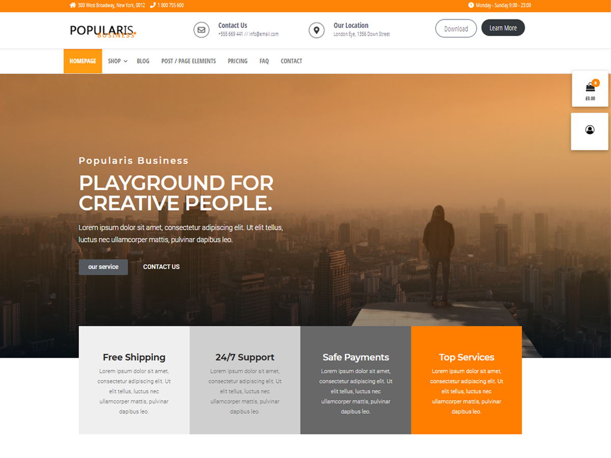 popularis-business free wordpress theme