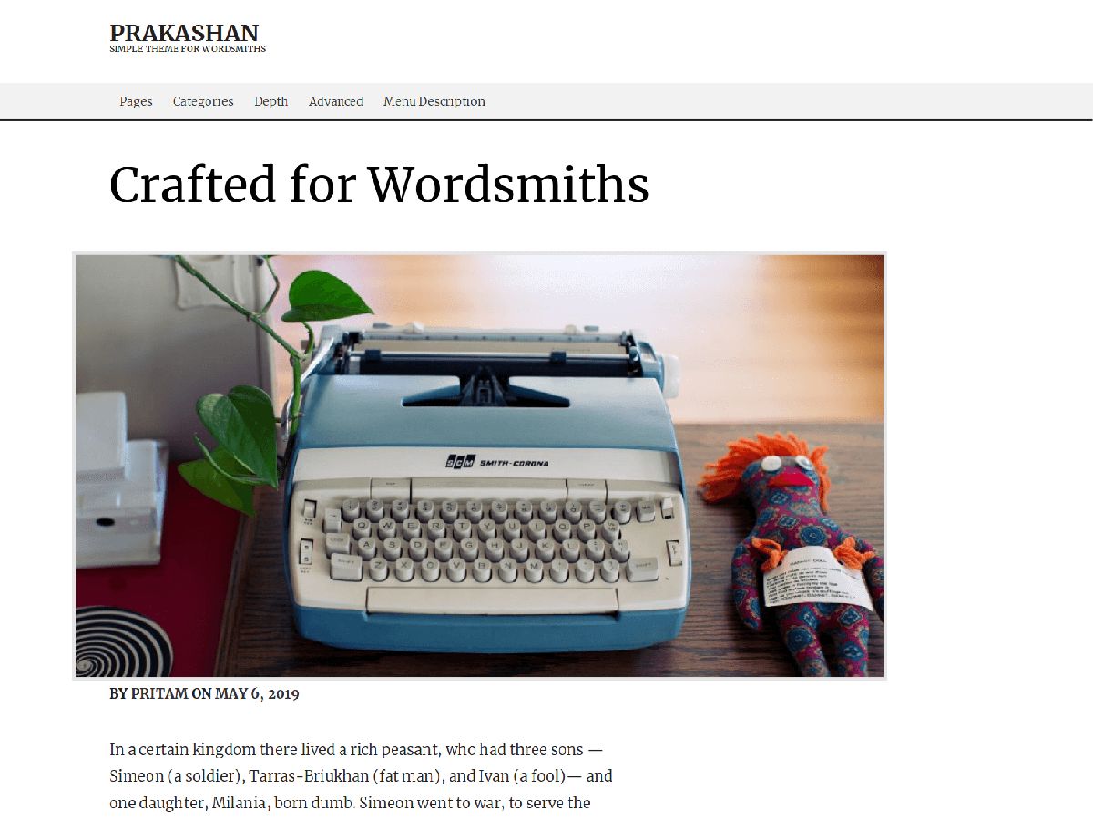 prakashan free wordpress theme