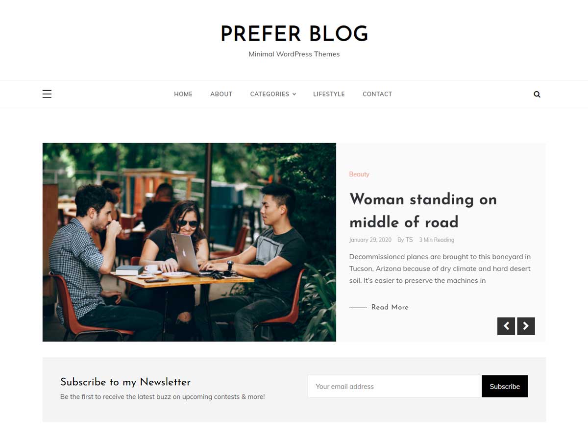 prefer-blog free wordpress theme