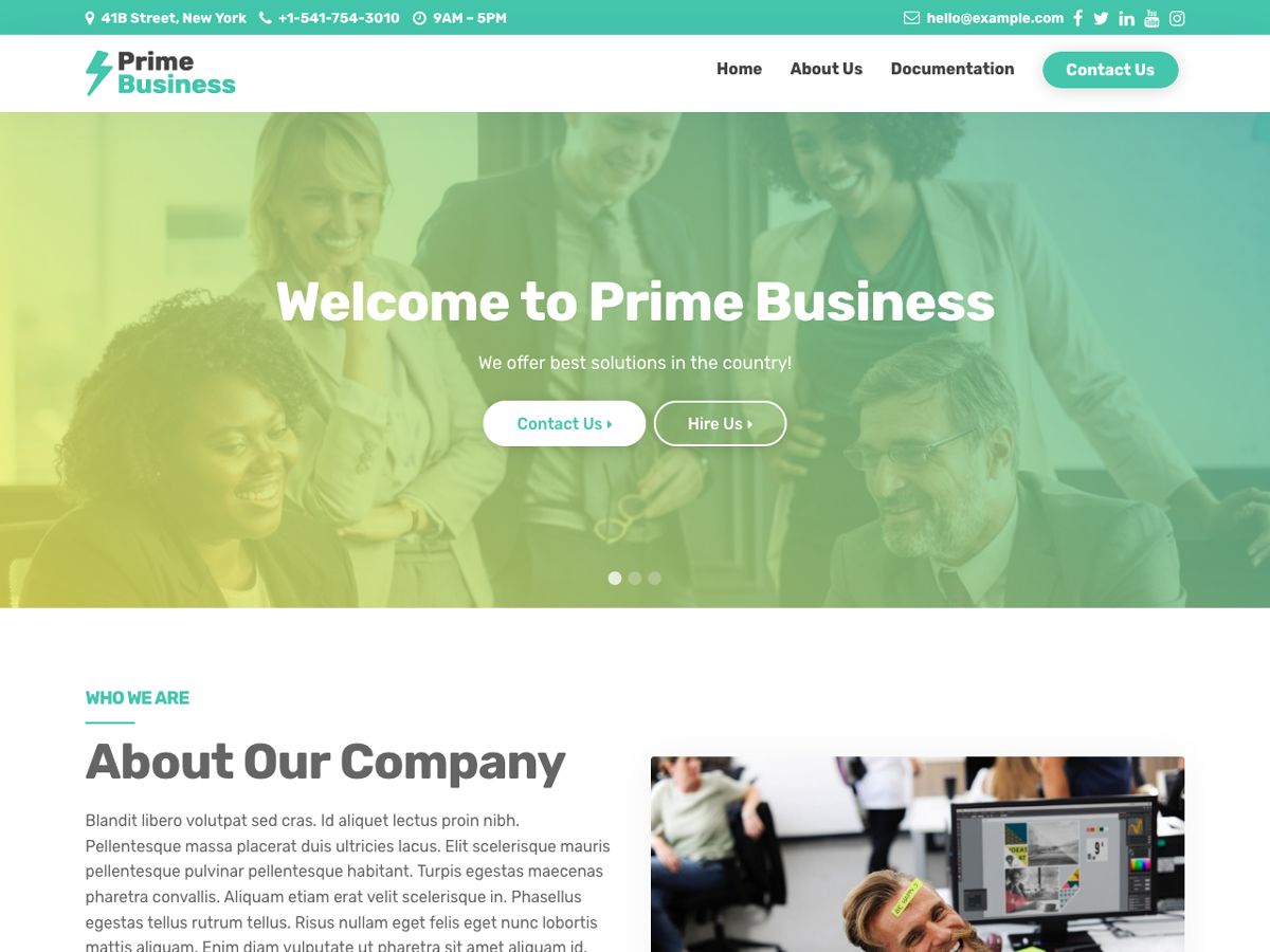 prime-business free wordpress theme