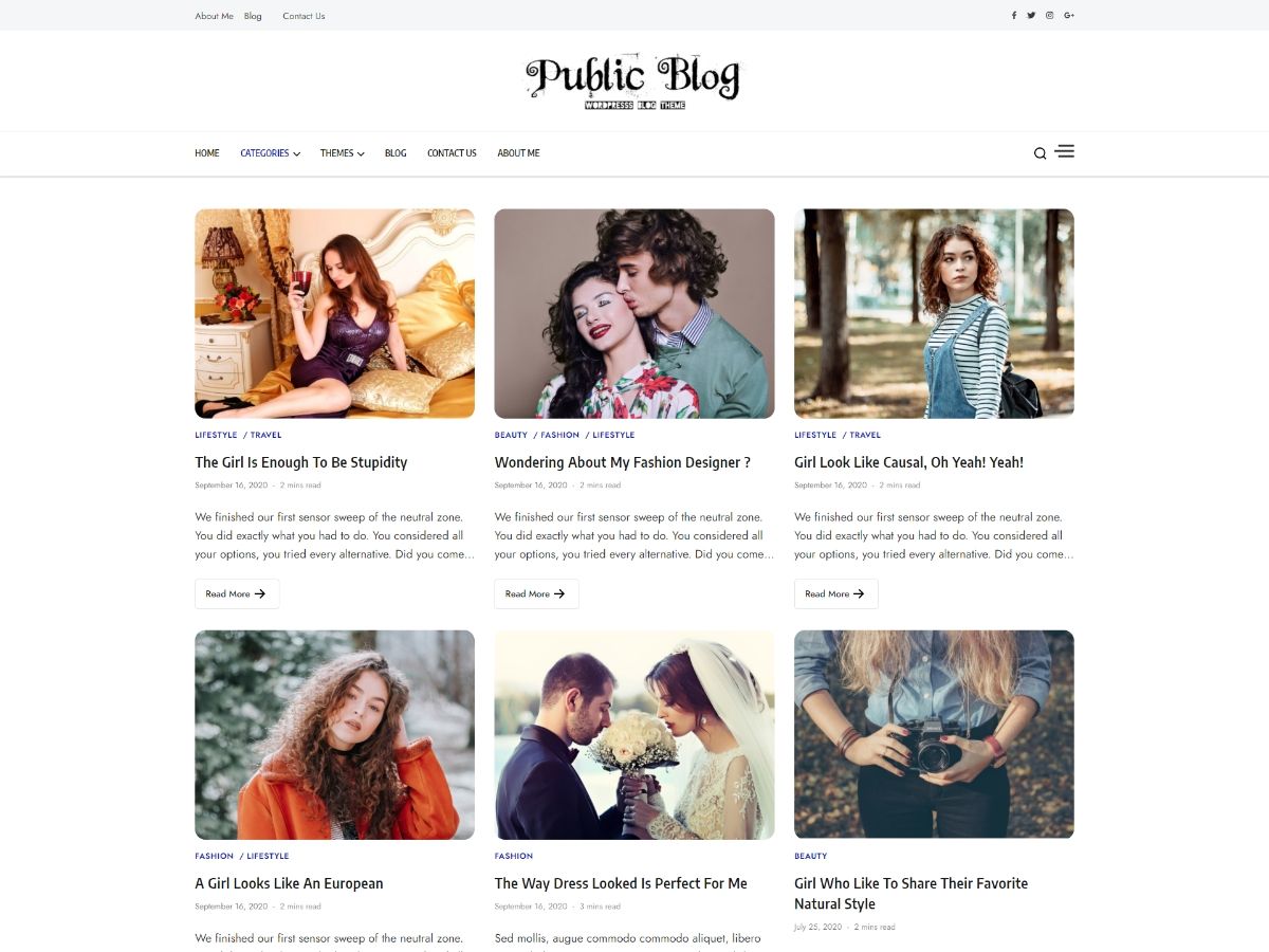 public-blog free wordpress theme