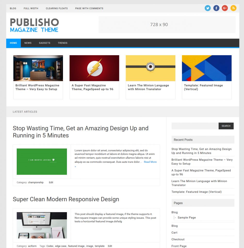 publisho free wordpress theme