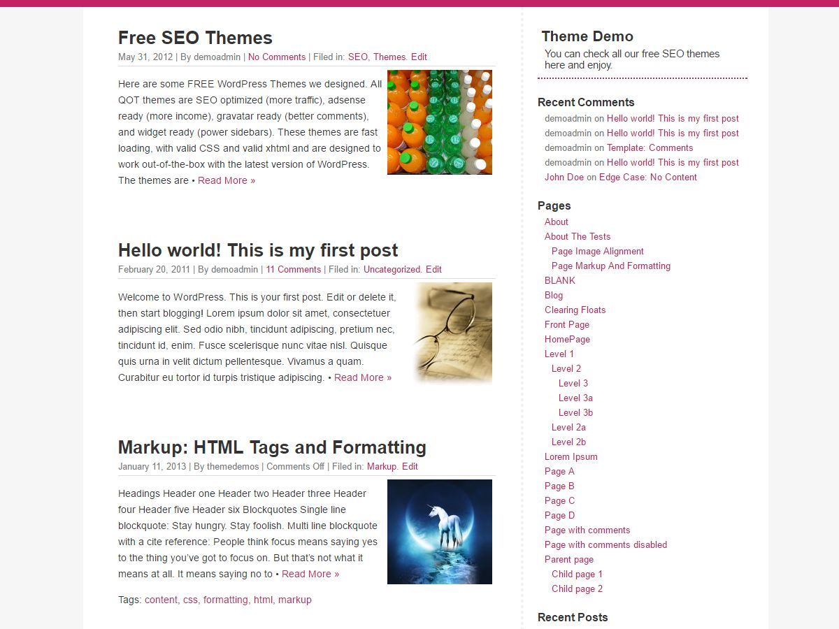 quickchic free wordpress theme