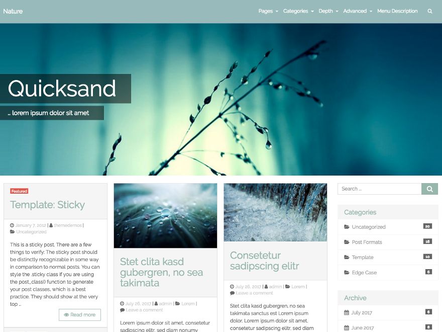 quicksand free wordpress theme