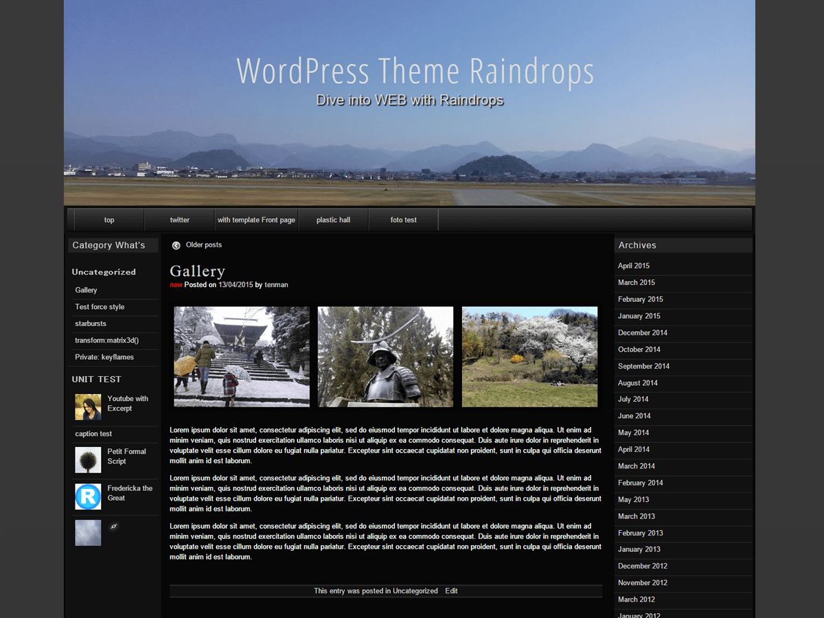 raindrops free wordpress theme