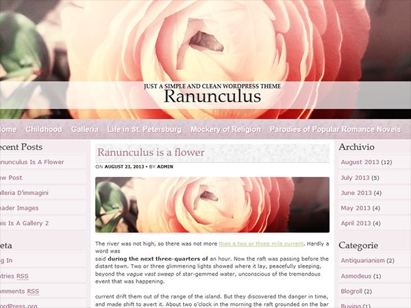 ranunculus free wordpress theme