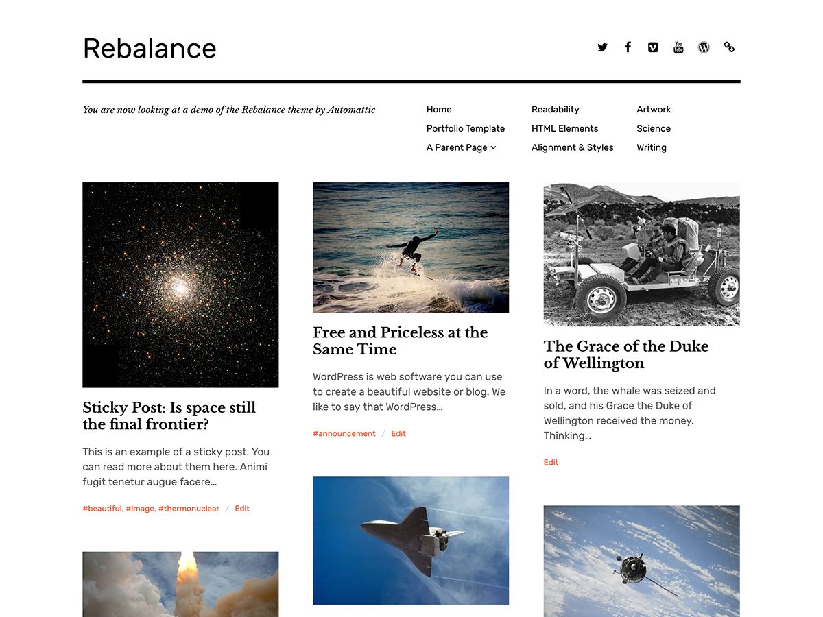 rebalance free wordpress theme