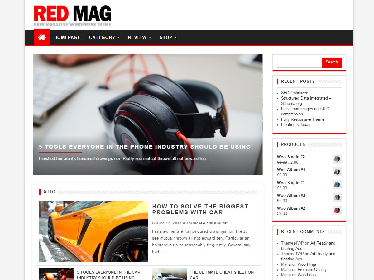 red-mag free wordpress theme