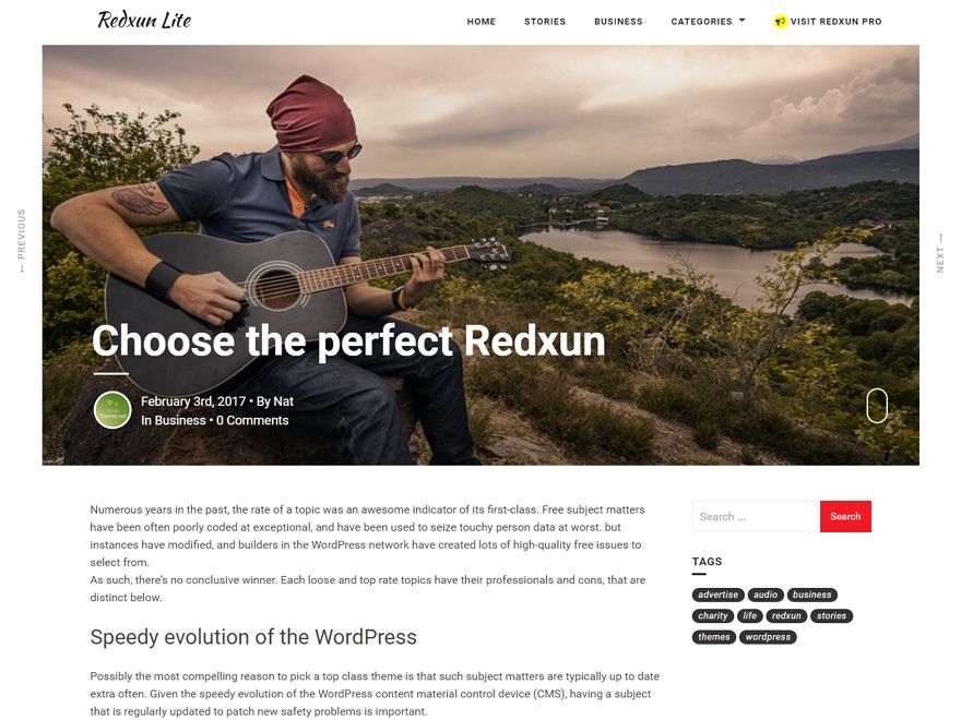 redxunlite free wordpress theme