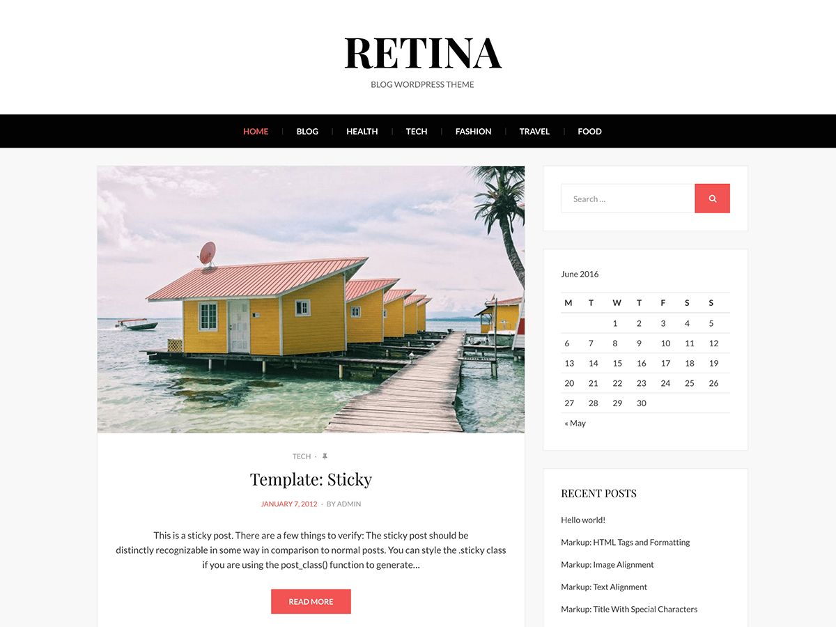 retina free wordpress theme