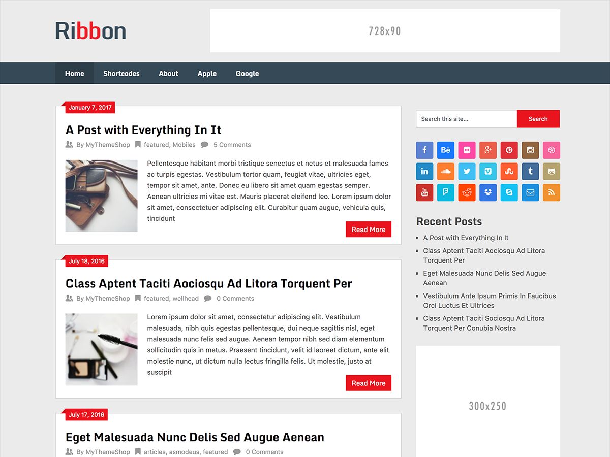 ribbon-lite free wordpress theme