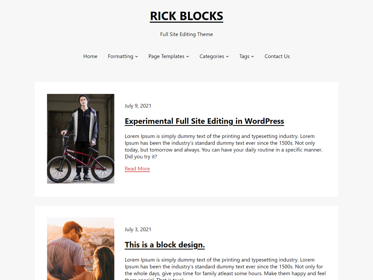 rick free wordpress theme