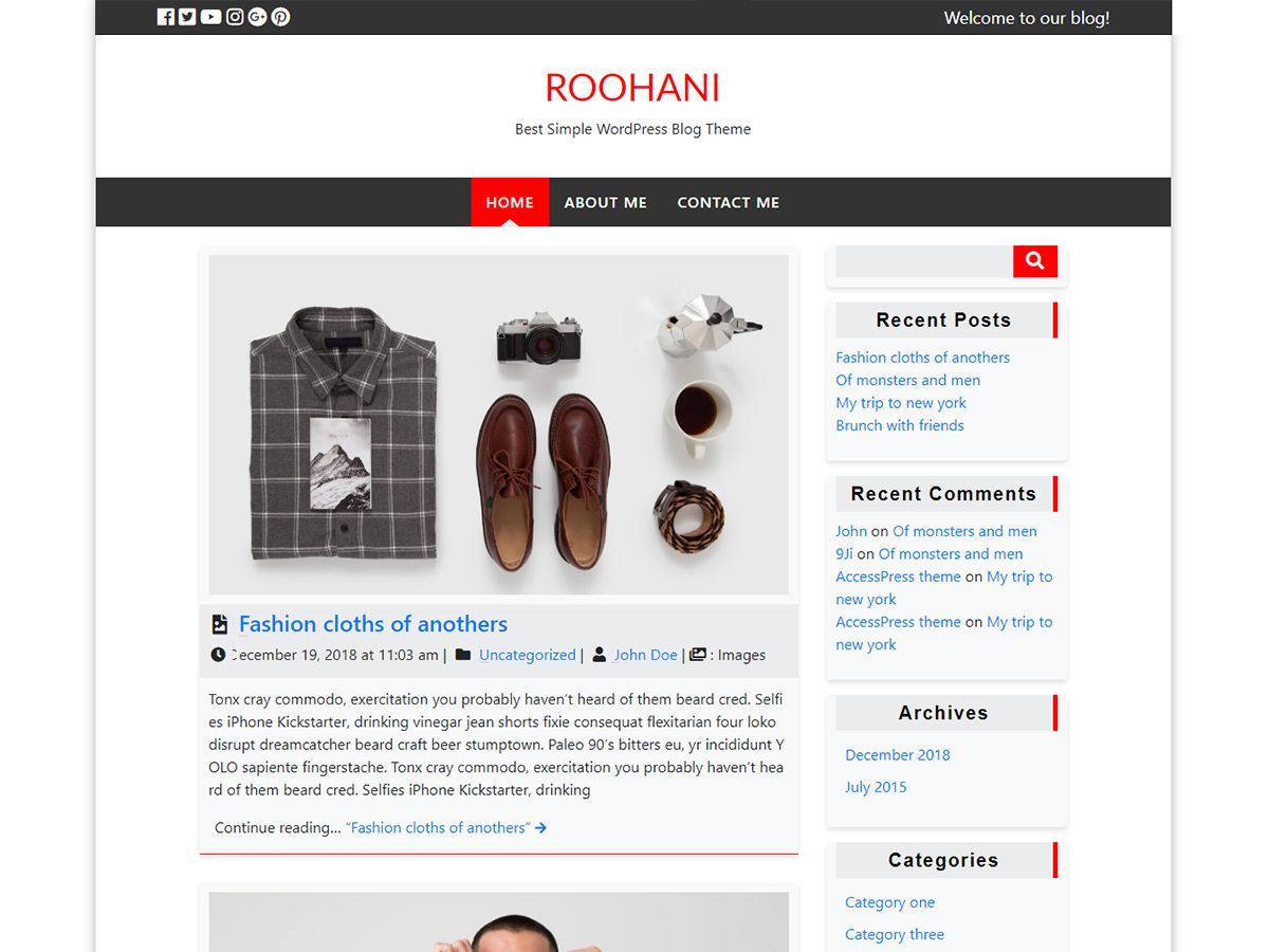 roohani free wordpress theme